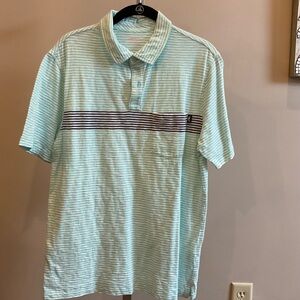 Vineyard Vines Men's Slub Striped Polo Shirt - Navy and Seafoam